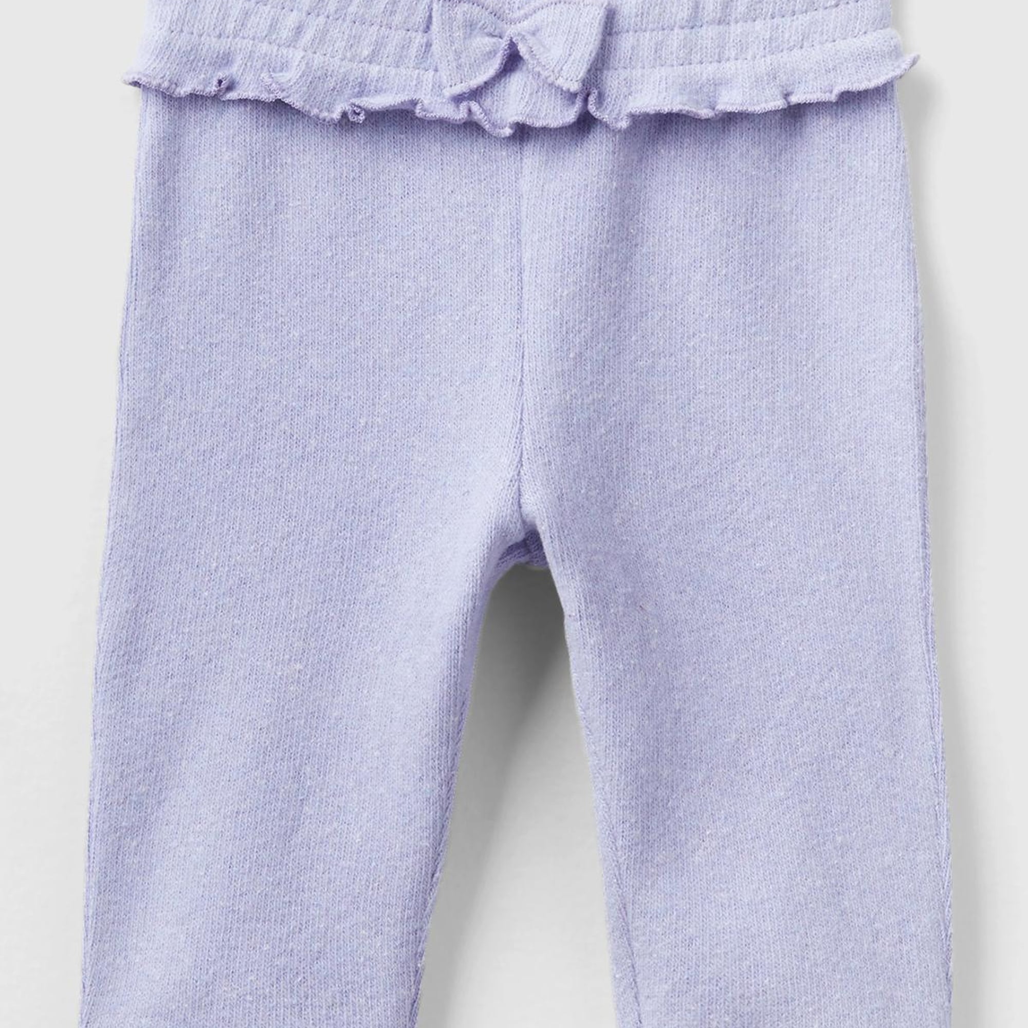 Bebek Lila Beli Lastikli Kurdela Detaylı Eşofman Altı