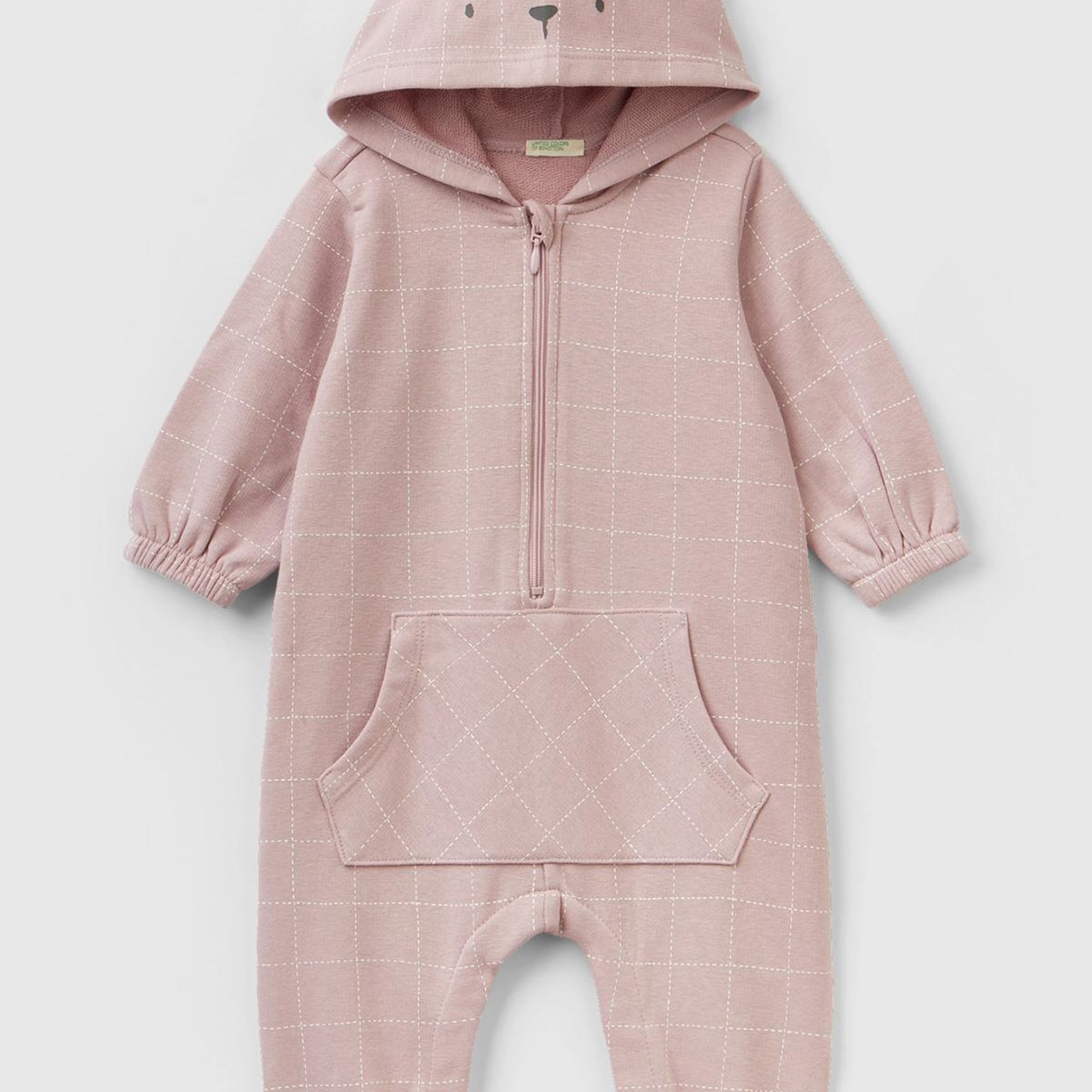 Bebek Gül Kurusu Ekose Desenli Tulum