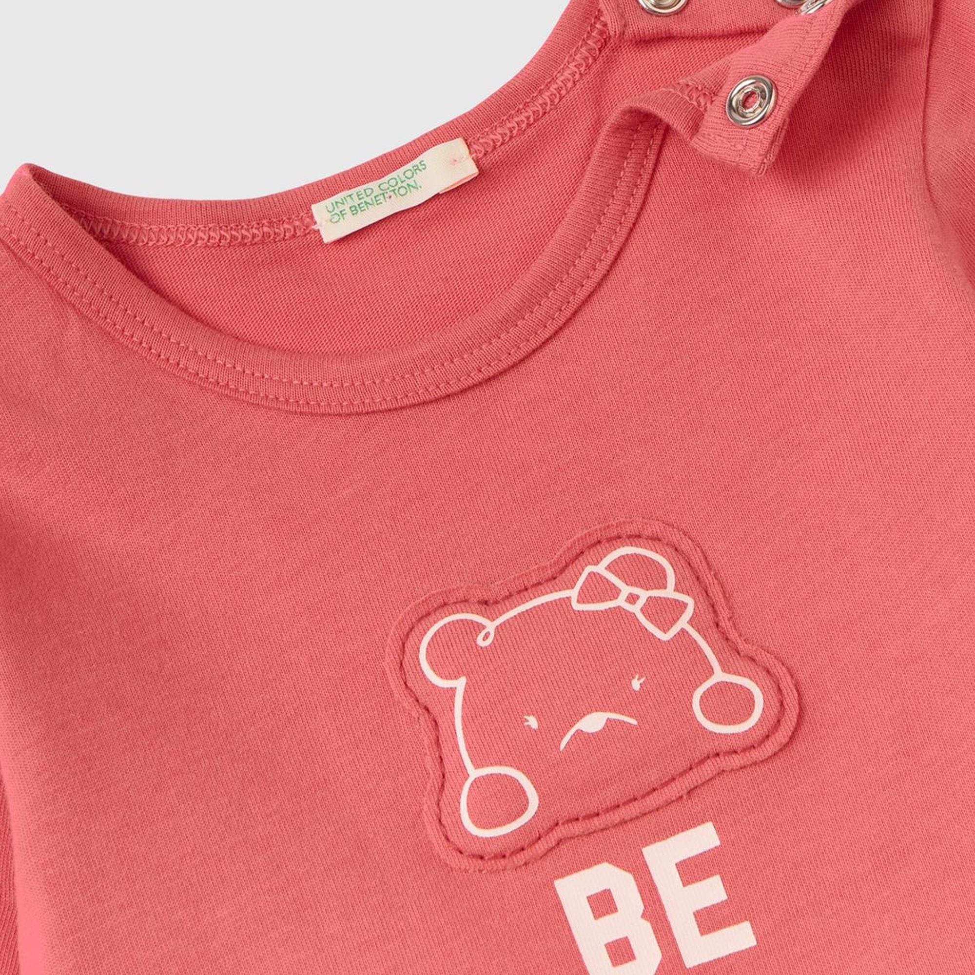 Bebek Fuşya BE Baskılı T-Shirt