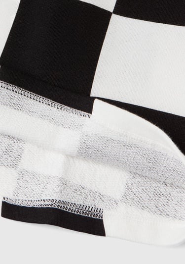  Kız Çocuk Siyah Beyaz Dama Desenli Etek