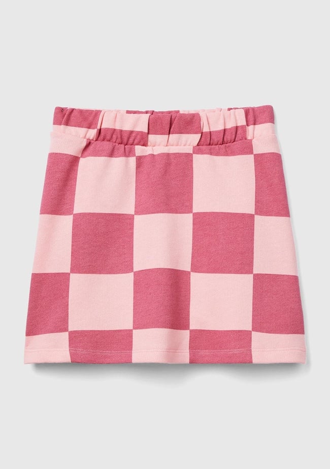  Kız Çocuk Pembe Dama Desenli Etek