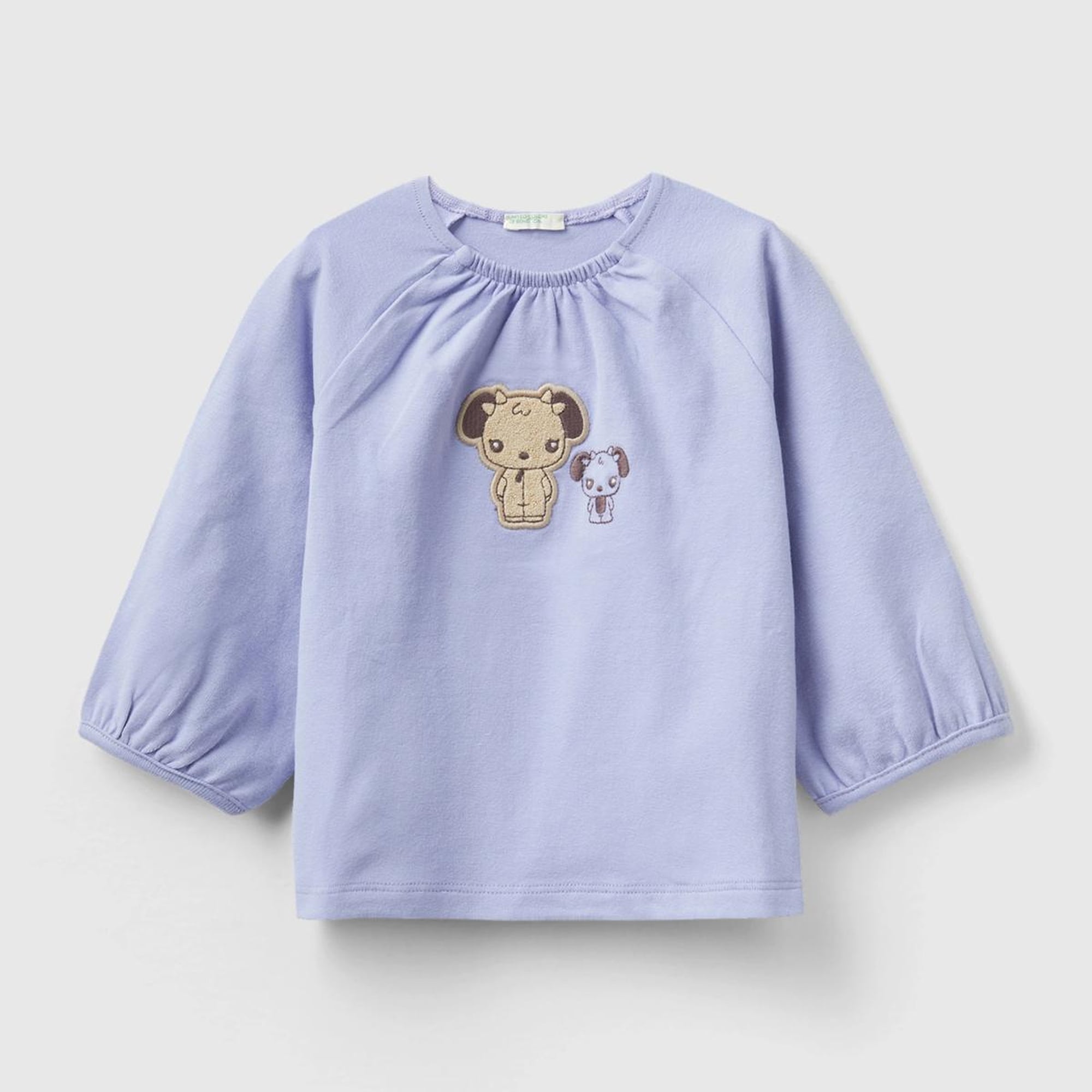 Bebek Lila Hayvan Baskılı Volanlı T-Shirt