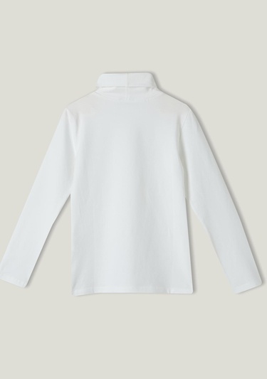  Kız Çocuk Krem Boğazlı Basic T-Shirt