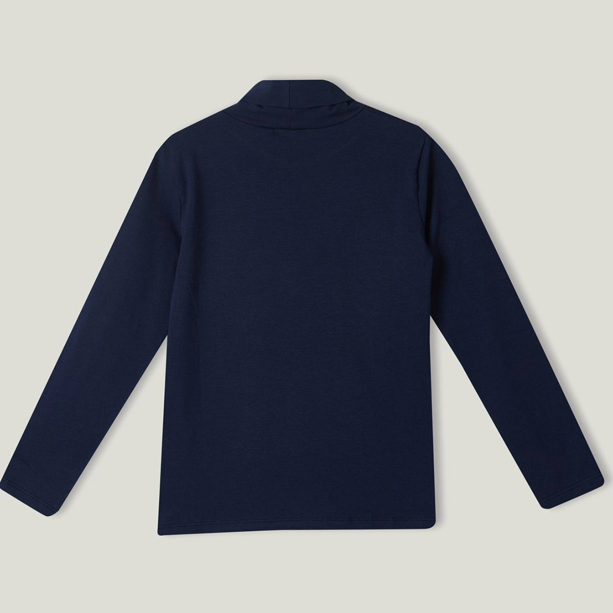 Kız Çocuk Lacivert Boğazlı Basic T-Shirt