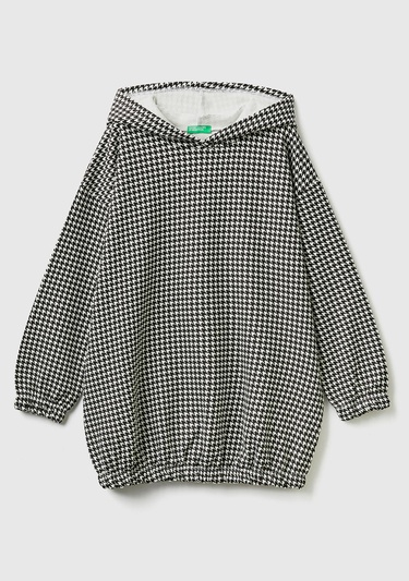  Kız Çocuk Siyah Mikro Desenli Sweatshirt