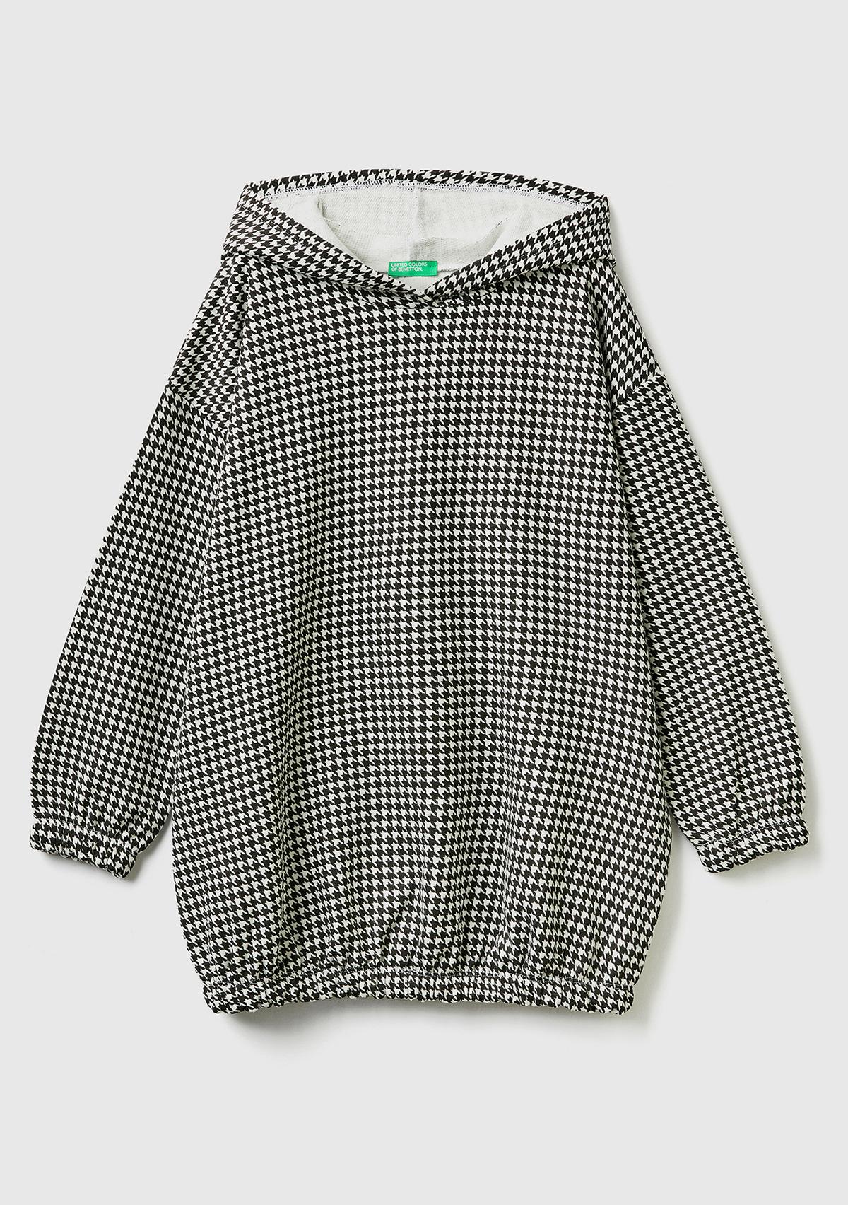  Kız Çocuk Siyah Mikro Desenli Sweatshirt