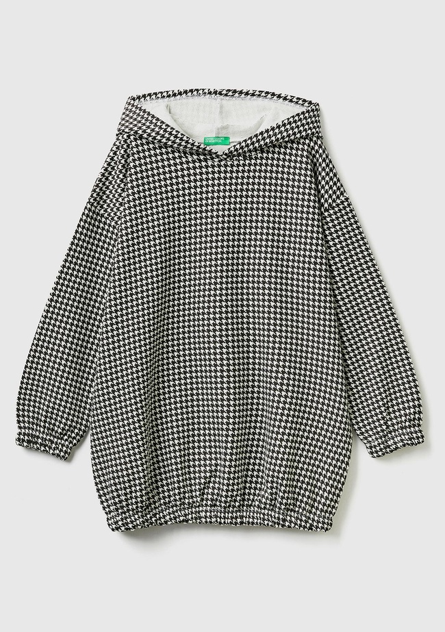  Kız Çocuk Siyah Mikro Desenli Sweatshirt