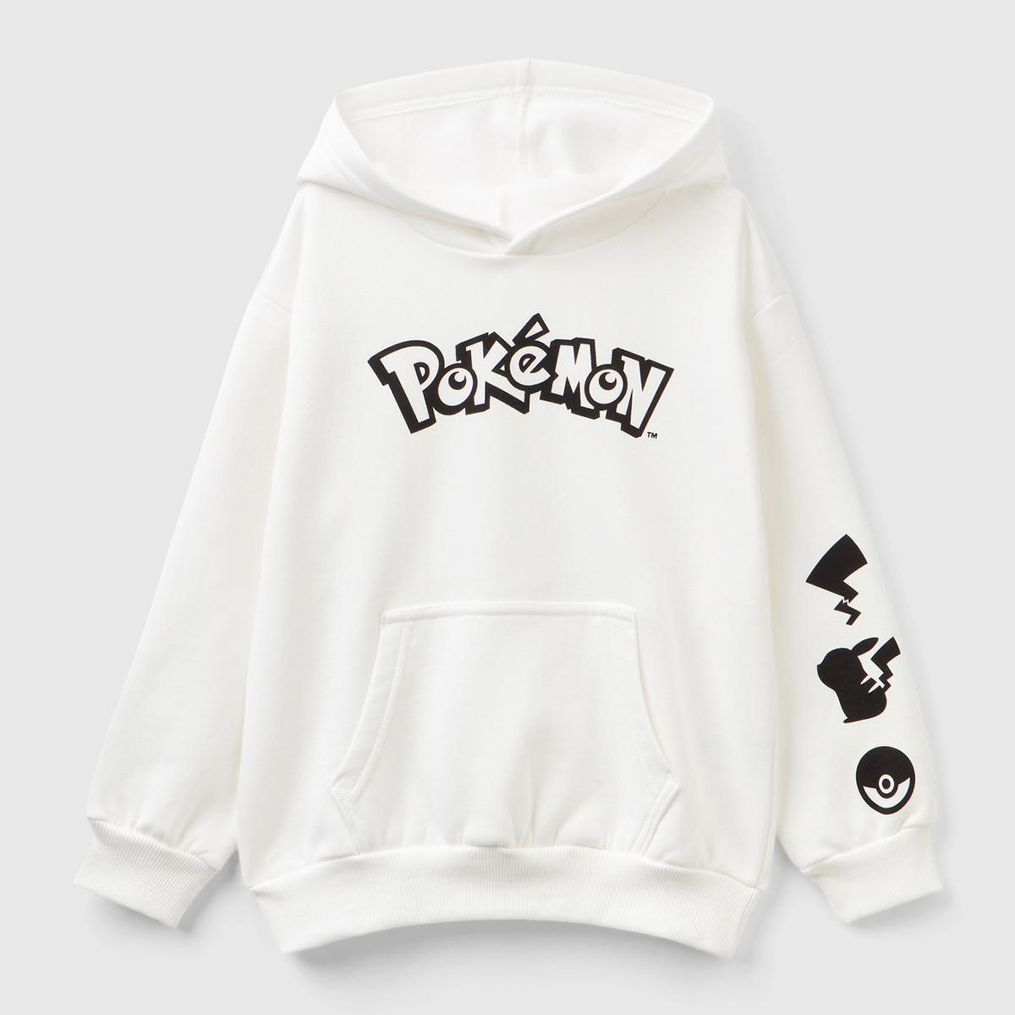 Erkek Çocuk Krem Pokemon Baskılı Önü Cepli Sweatshirt