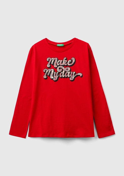  Kız Çocuk Kırmızı Baskılı T-Shirt