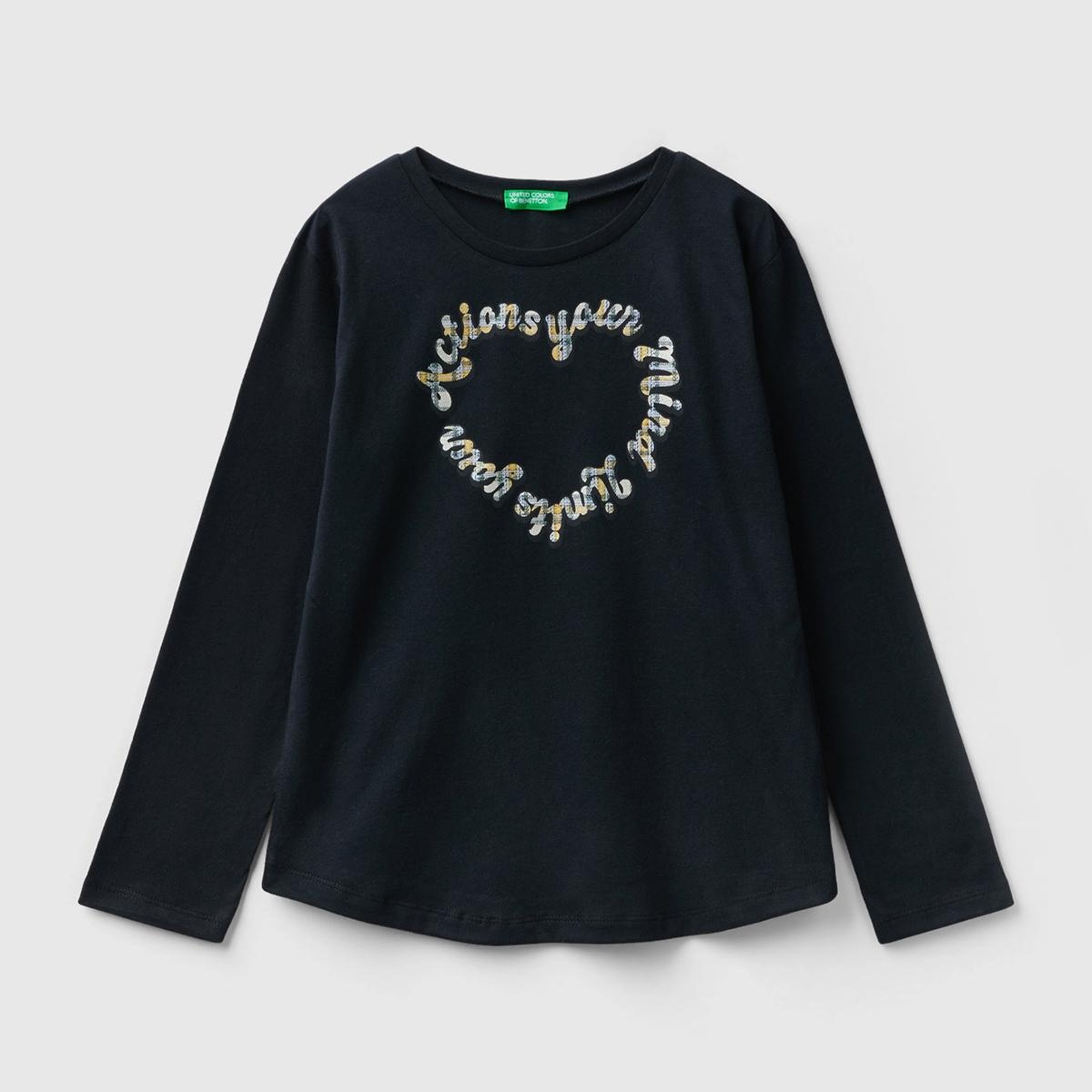 Kız Çocuk Siyah Baskılı T-Shirt