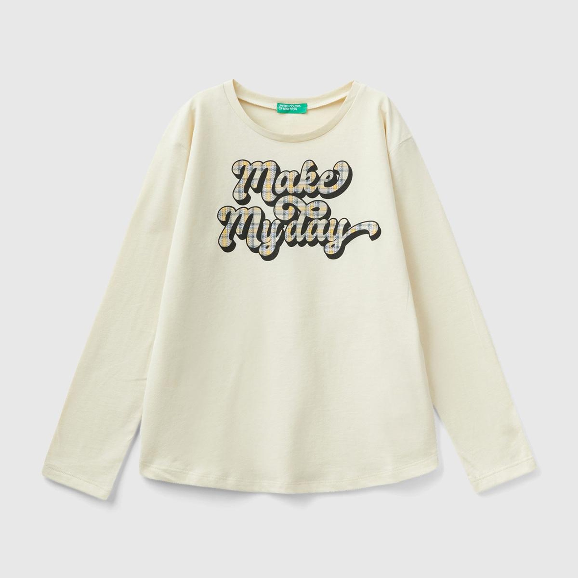 Kız Çocuk Bej Baskılı T-Shirt