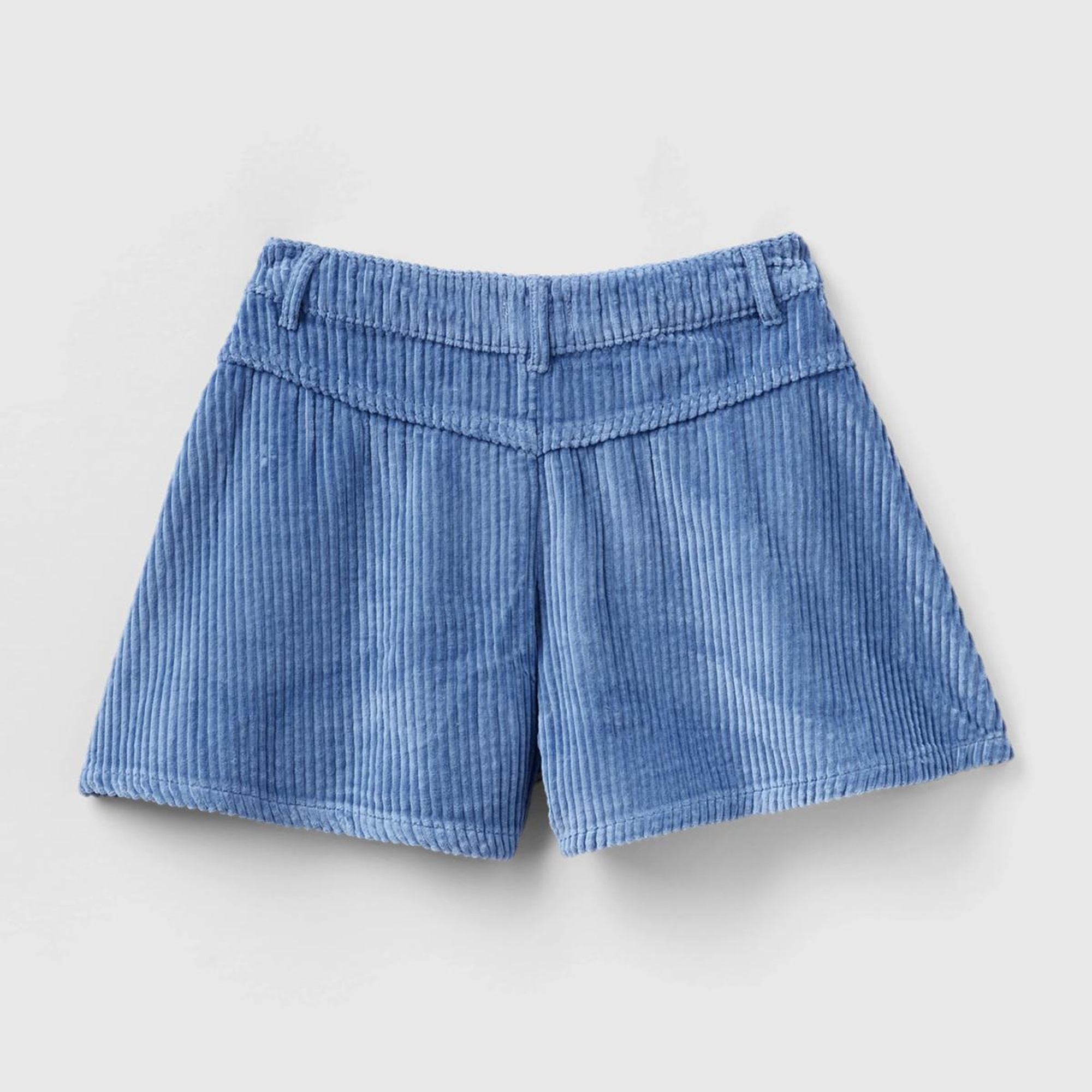 Kız Çocuk Havacı Mavi BE İşlemeli Kadife Mini Şort
