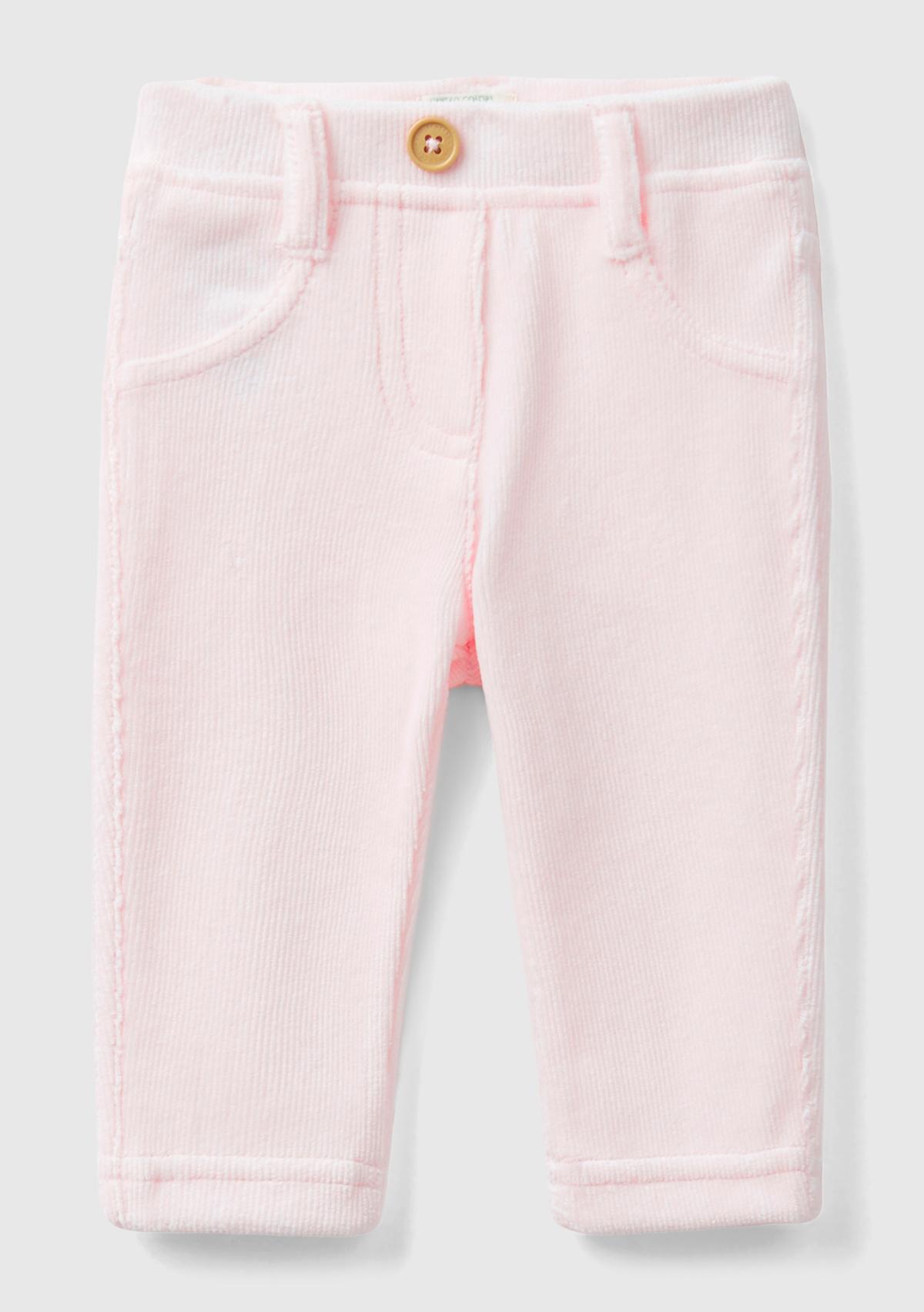  Bebek Açık Pembe Kadife Pantolon