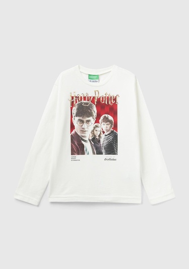  Erkek Çocuk Krem Harry Potter Baskılı T-Shirt