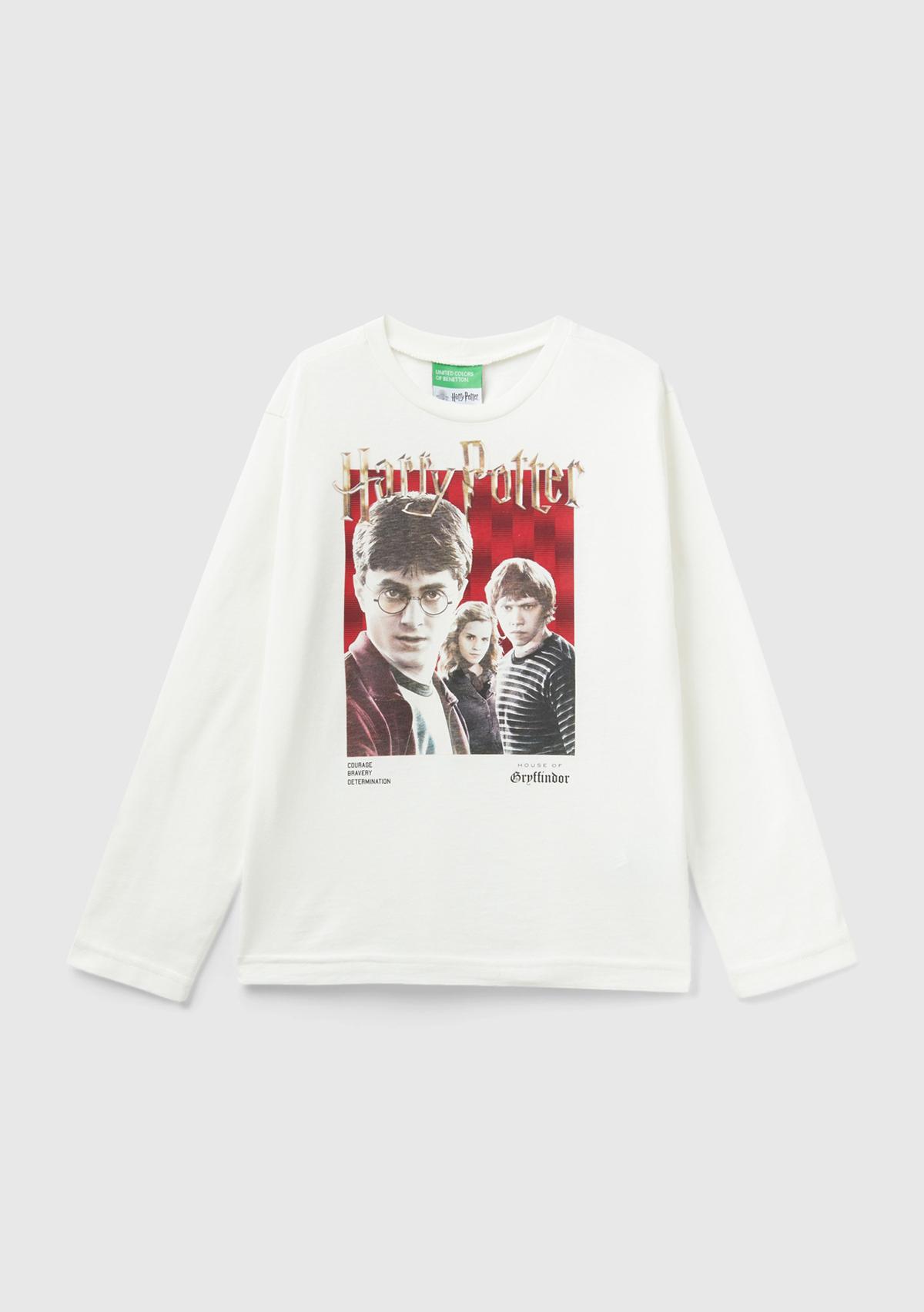  Erkek Çocuk Krem Harry Potter Baskılı T-Shirt