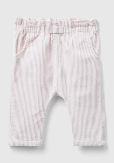  Bebek Açık Pembe Beli Lastikli Kadife Pantolon