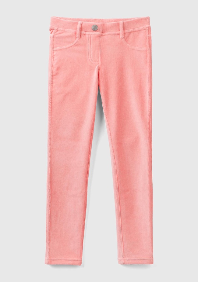  Kız Çocuk Pembe Kadife Jegging