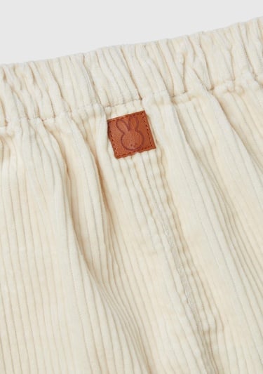  Bebek Bej Beli Lastikli Kadife Pantolon