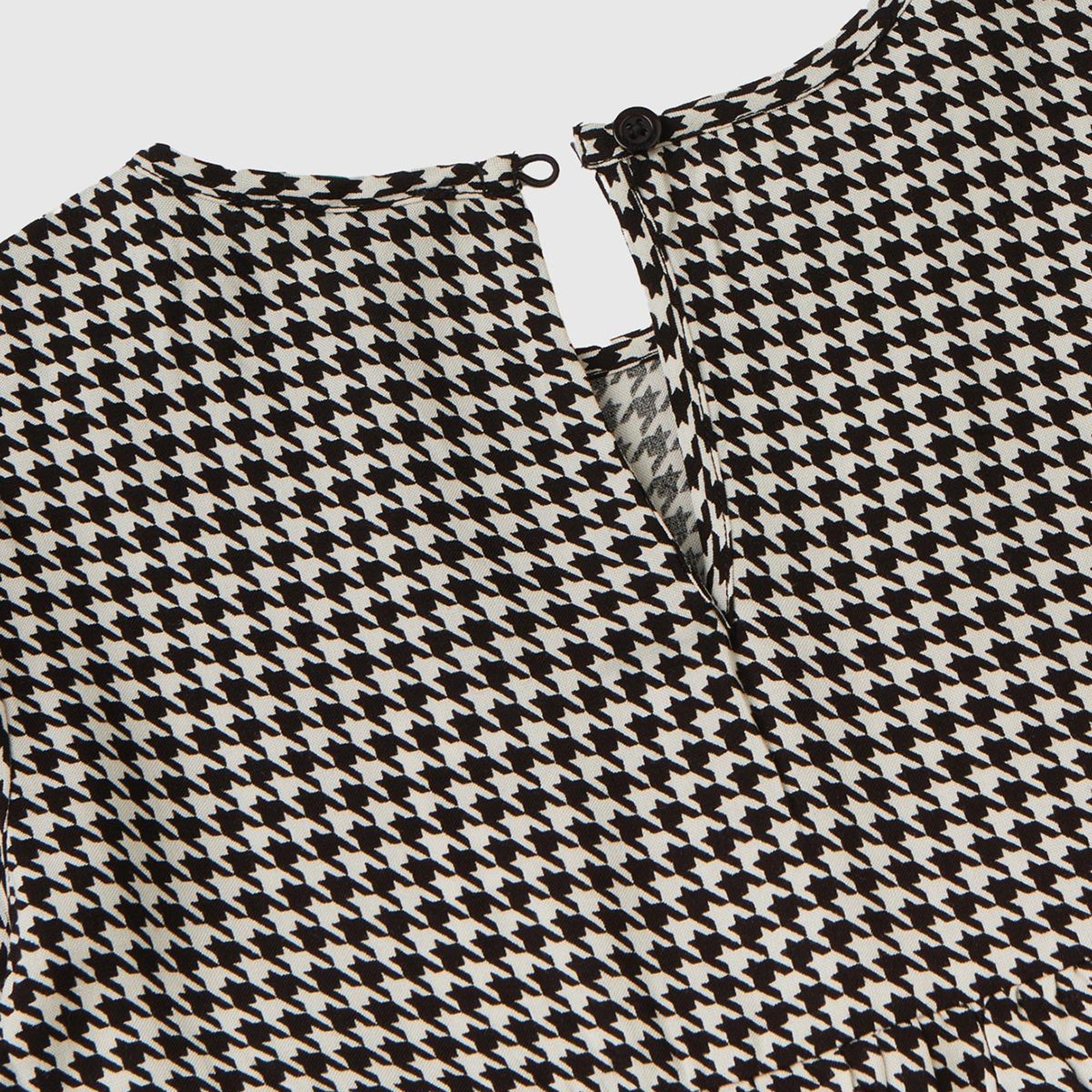 Kız Çocuk Siyah Tamamı Desenli Volanlı Elbise