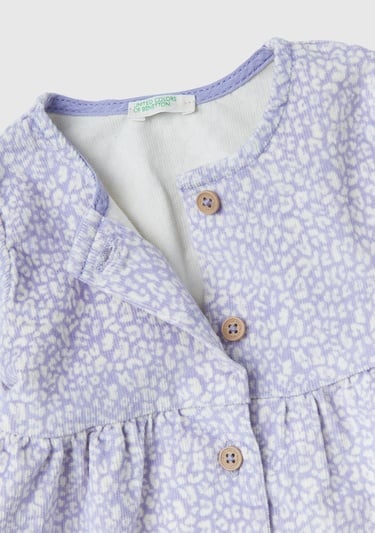  Bebek Lila Tamamı Leopar Desenli Elbise