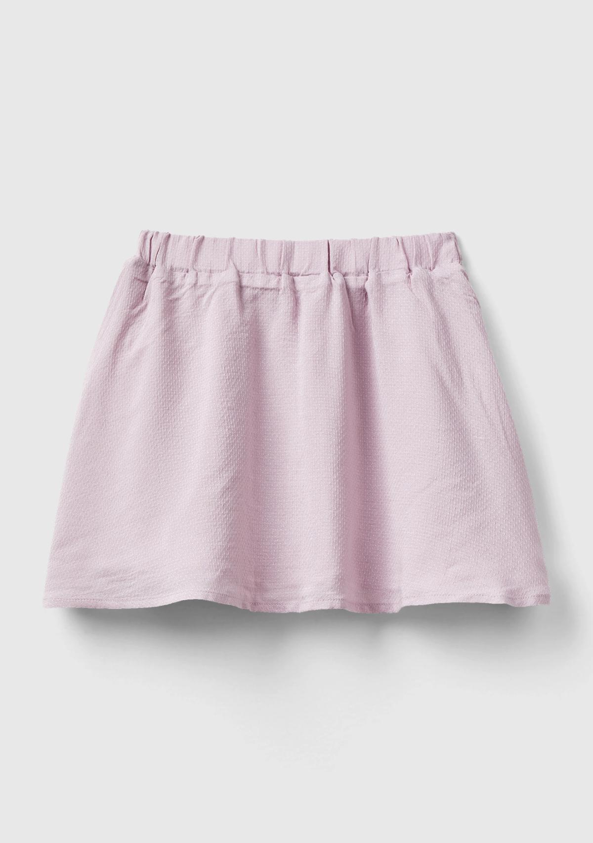  Kız Çocuk Gül Kurusu Beli Lastikli Viskon Etek