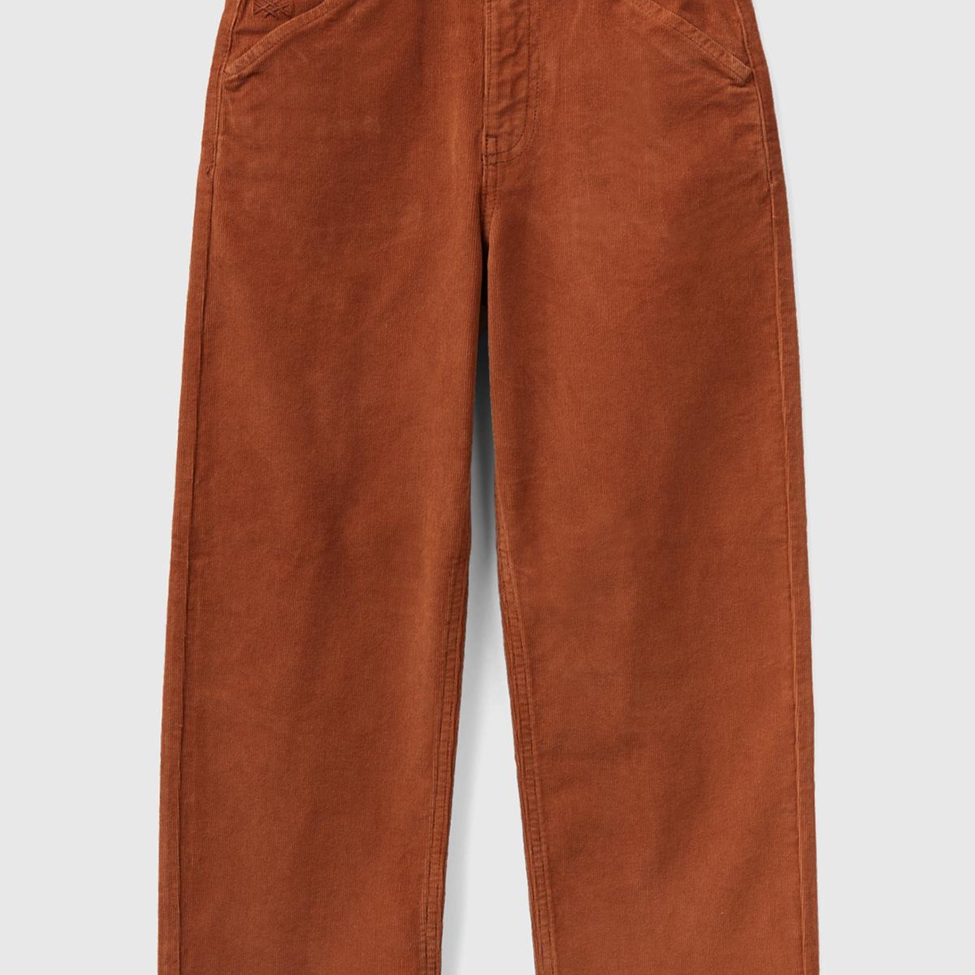 Erkek Çocuk Koyu Bej İnce Fitilli Kadife Pantolon