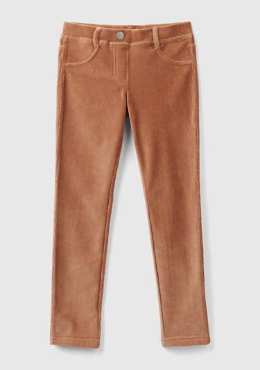 Kız Çocuk Taba Kadife Jegging