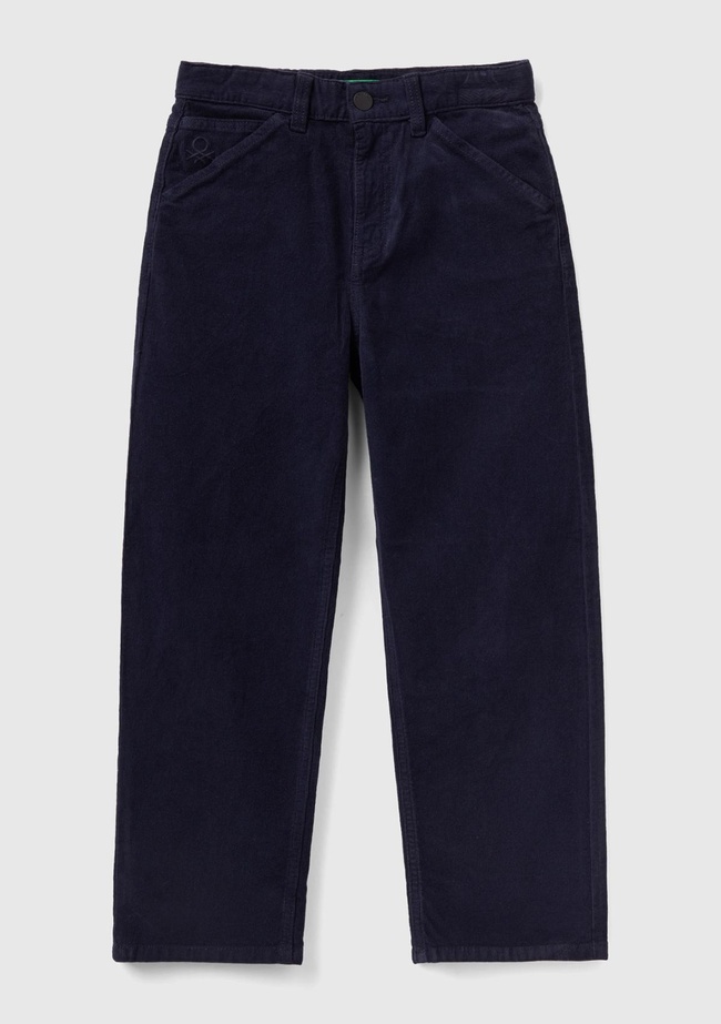  Erkek Çocuk Siyah İnce Fitilli Kadife Pantolon