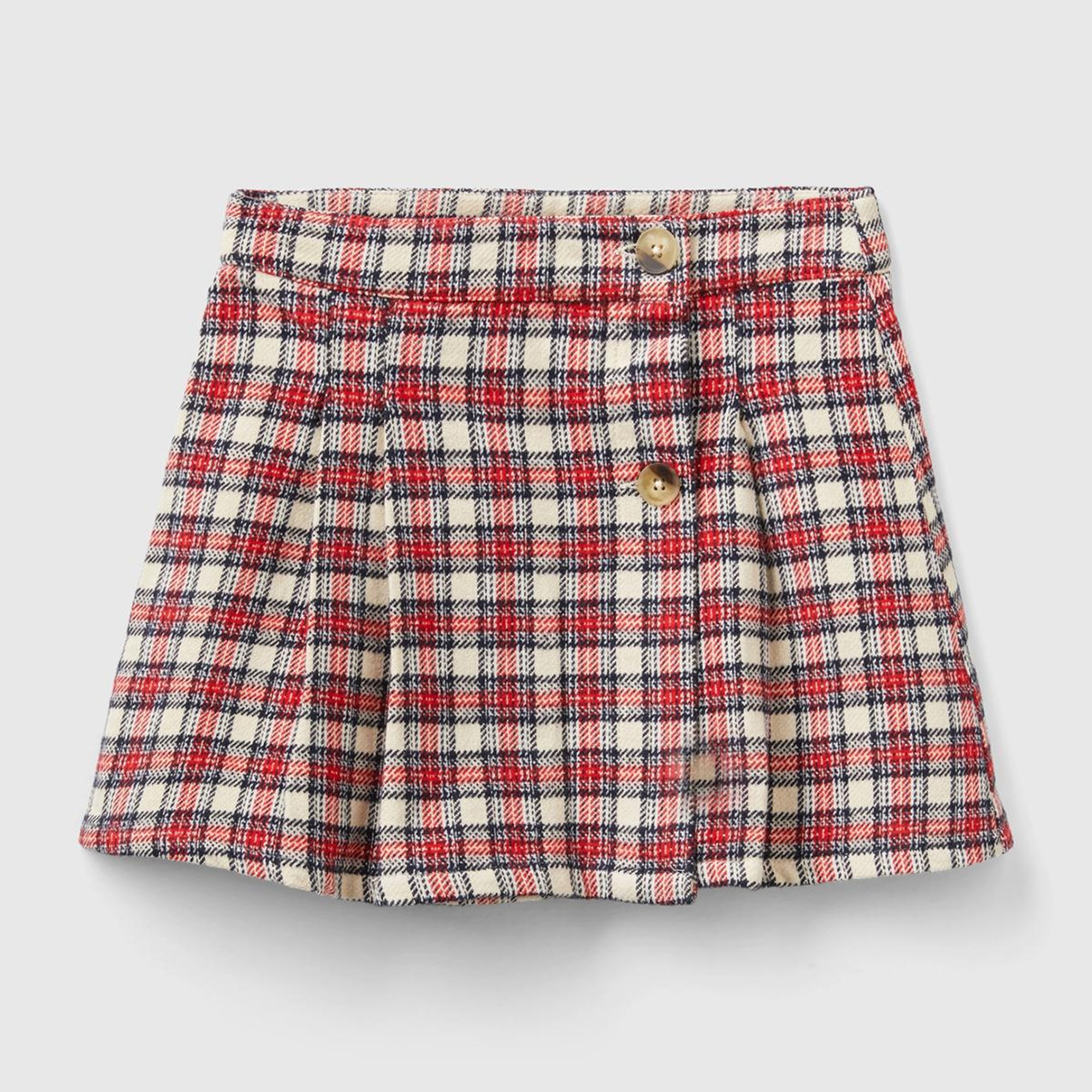 Kız Çocuk Bordo Mix Ekoseli Mini Etek