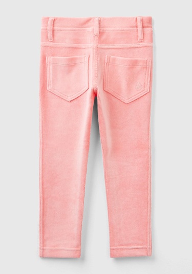  Kız Çocuk Pembe Fitilli Kadife Tayt