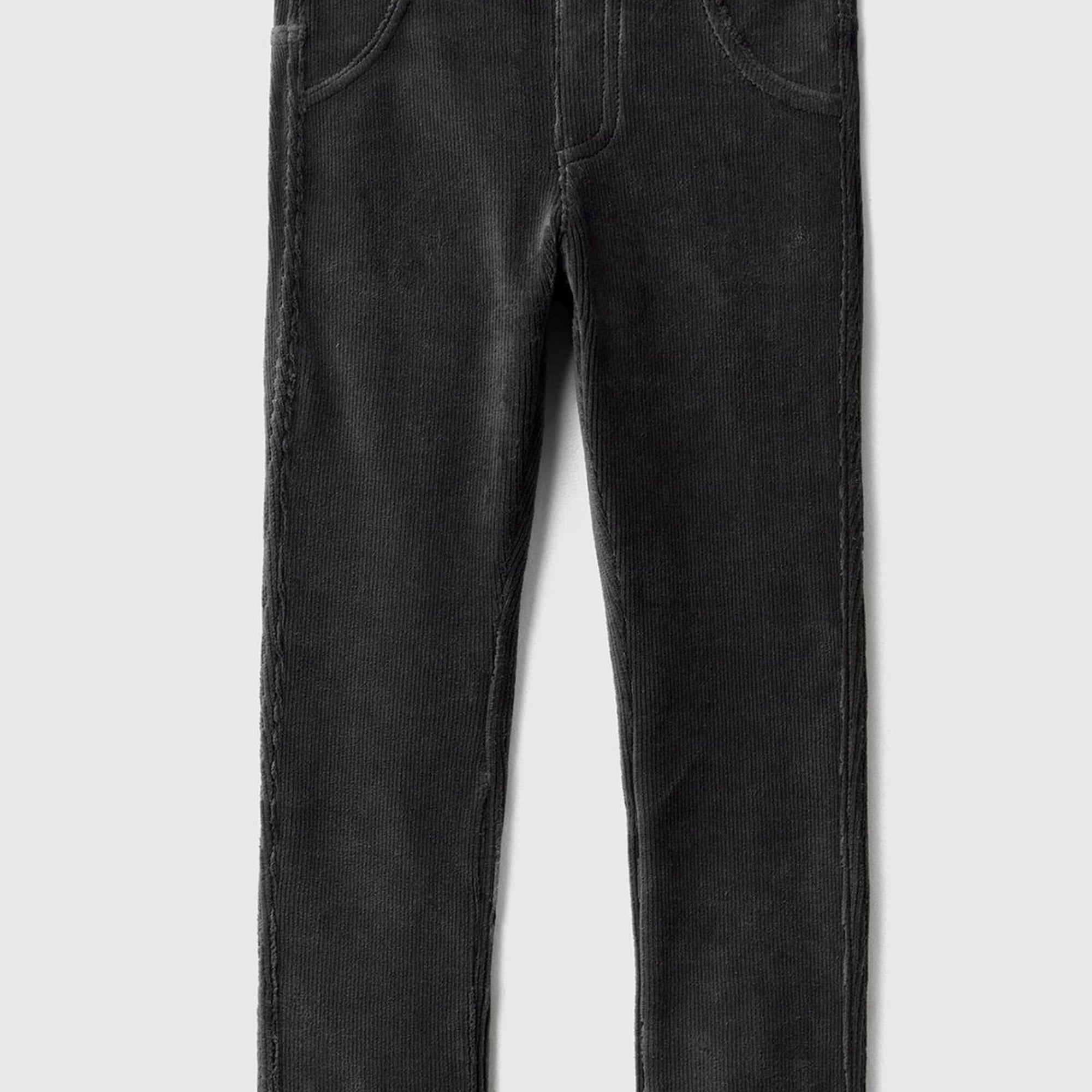 Kız Çocuk Siyah Fitilli Kadife Tayt