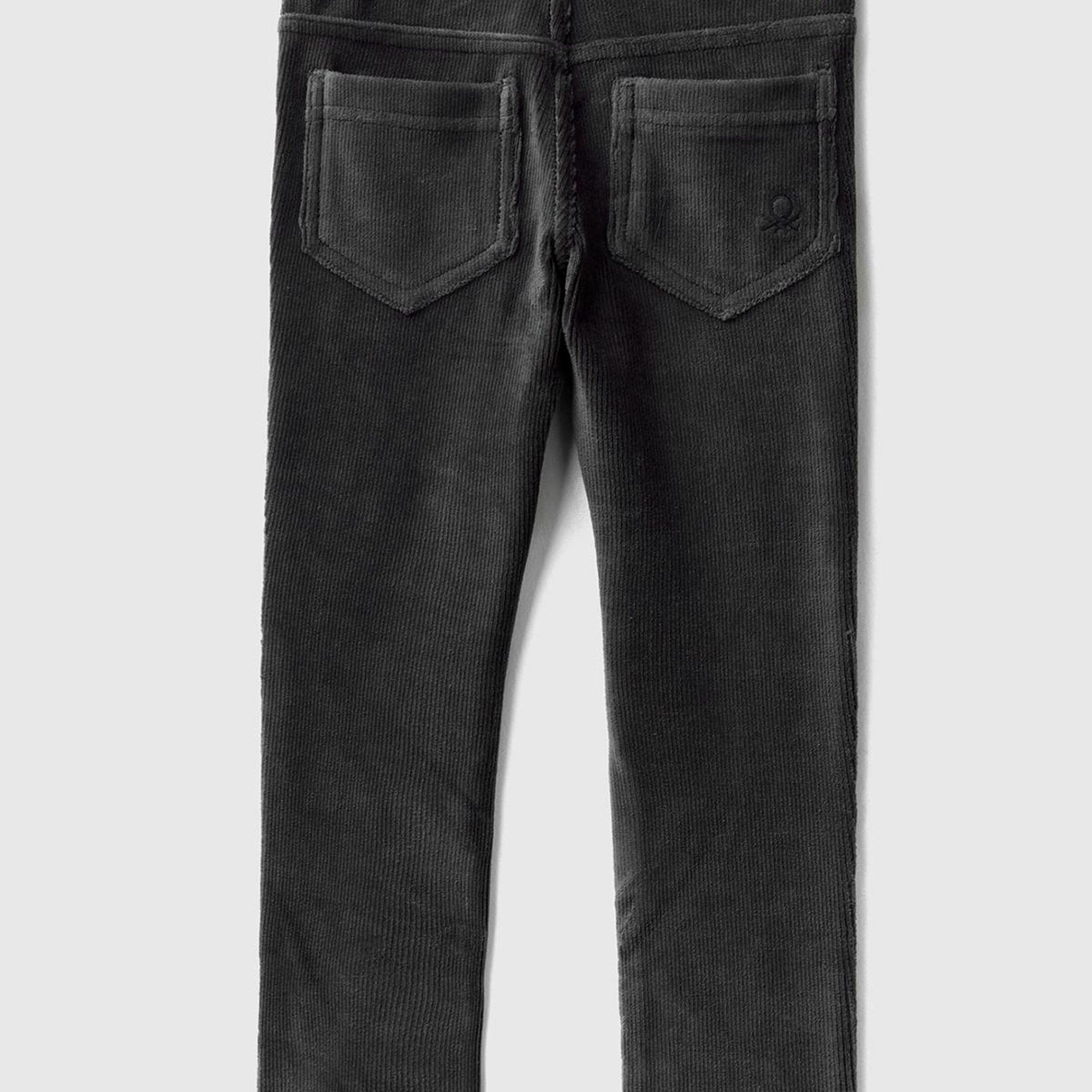 Kız Çocuk Siyah Fitilli Kadife Tayt