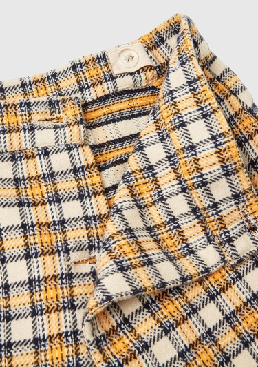  Kız Çocuk Sarı Mix Ekoseli Mini Etek