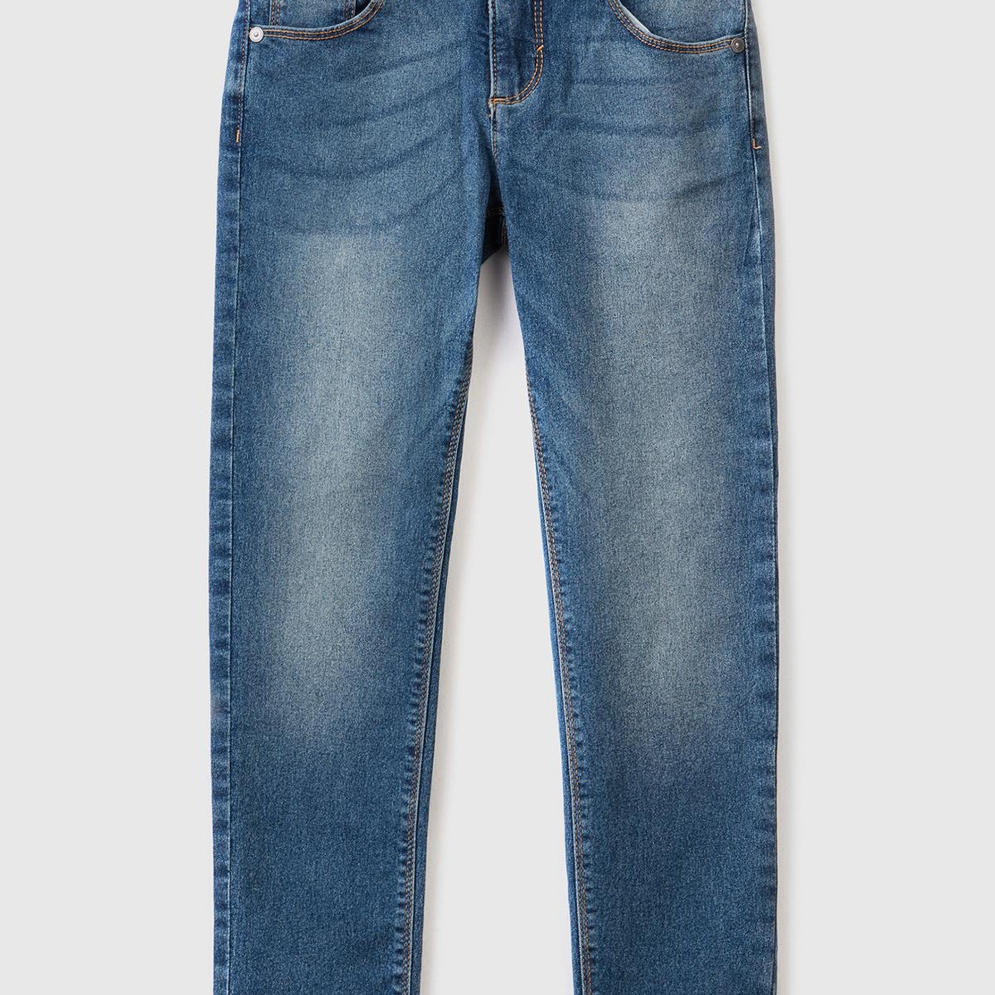 Kız Çocuk Mavi Stretch Denim Pantolon