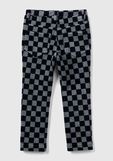  Kız Çocuk Siyah Mix Desenli Şönil Pantolon