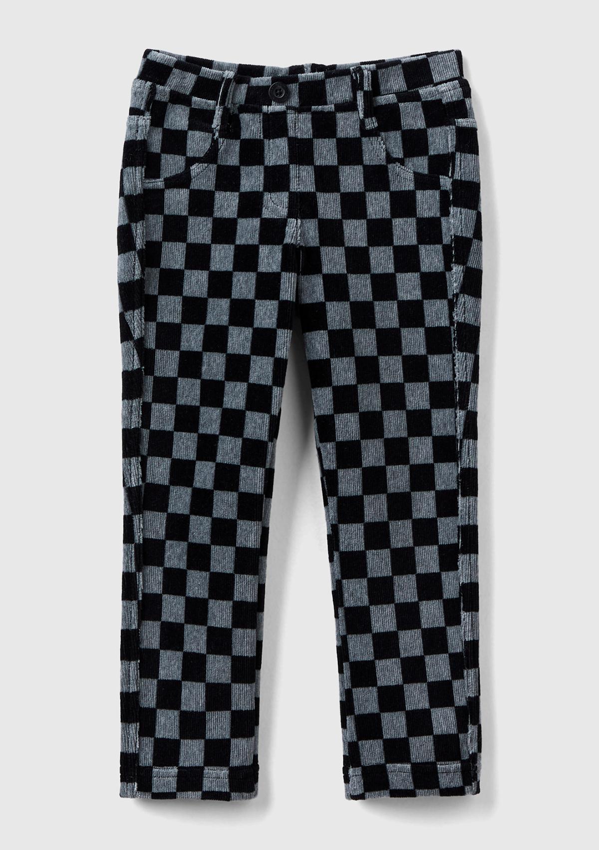  Kız Çocuk Siyah Mix Desenli Şönil Pantolon