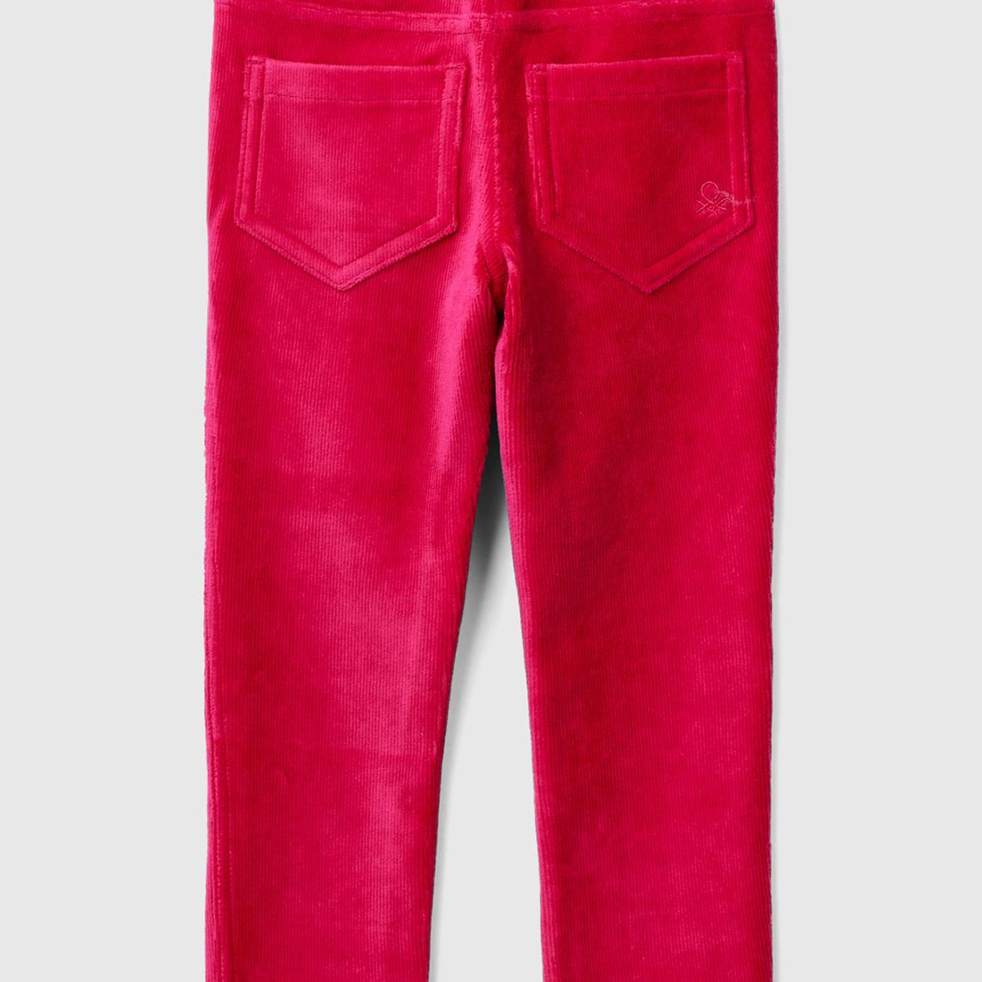 Kız Çocuk Fuşya Fitilli Kadife Tayt