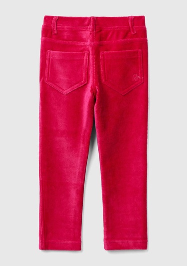  Kız Çocuk Fuşya Fitilli Kadife Tayt