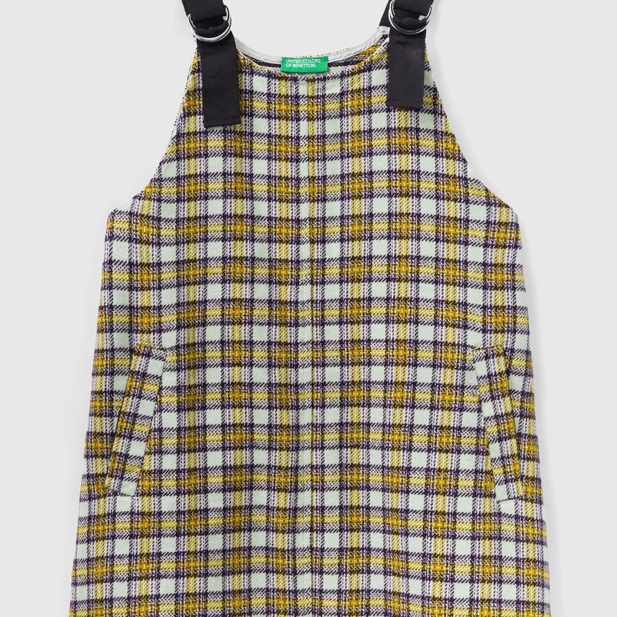 Kız Çocuk Sarı Mix Ask Ekoseli Elbise