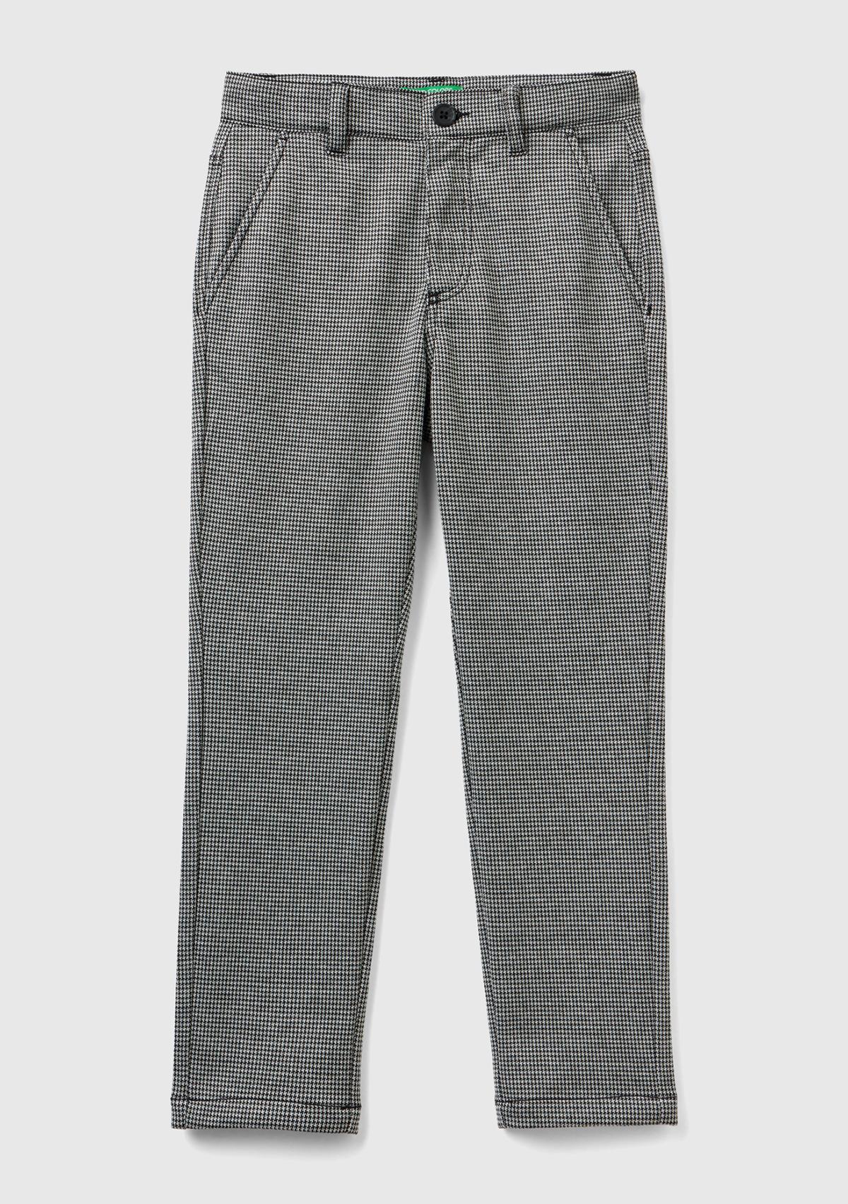  Erkek Çocuk Siyah Mix Mikro Desenli Pantolon
