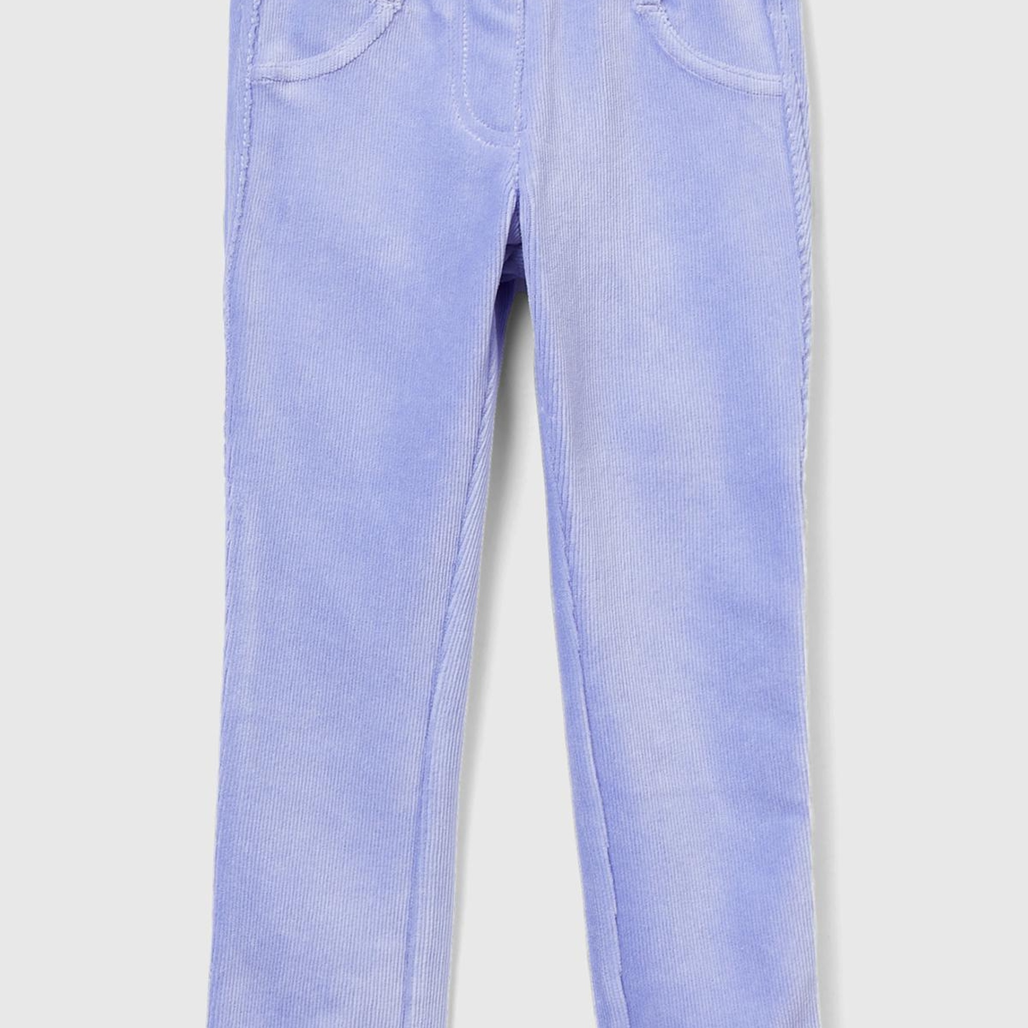 Kız Çocuk Lila Fitilli Kadife Tayt