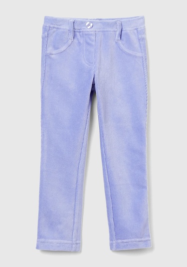  Kız Çocuk Lila Fitilli Kadife Tayt