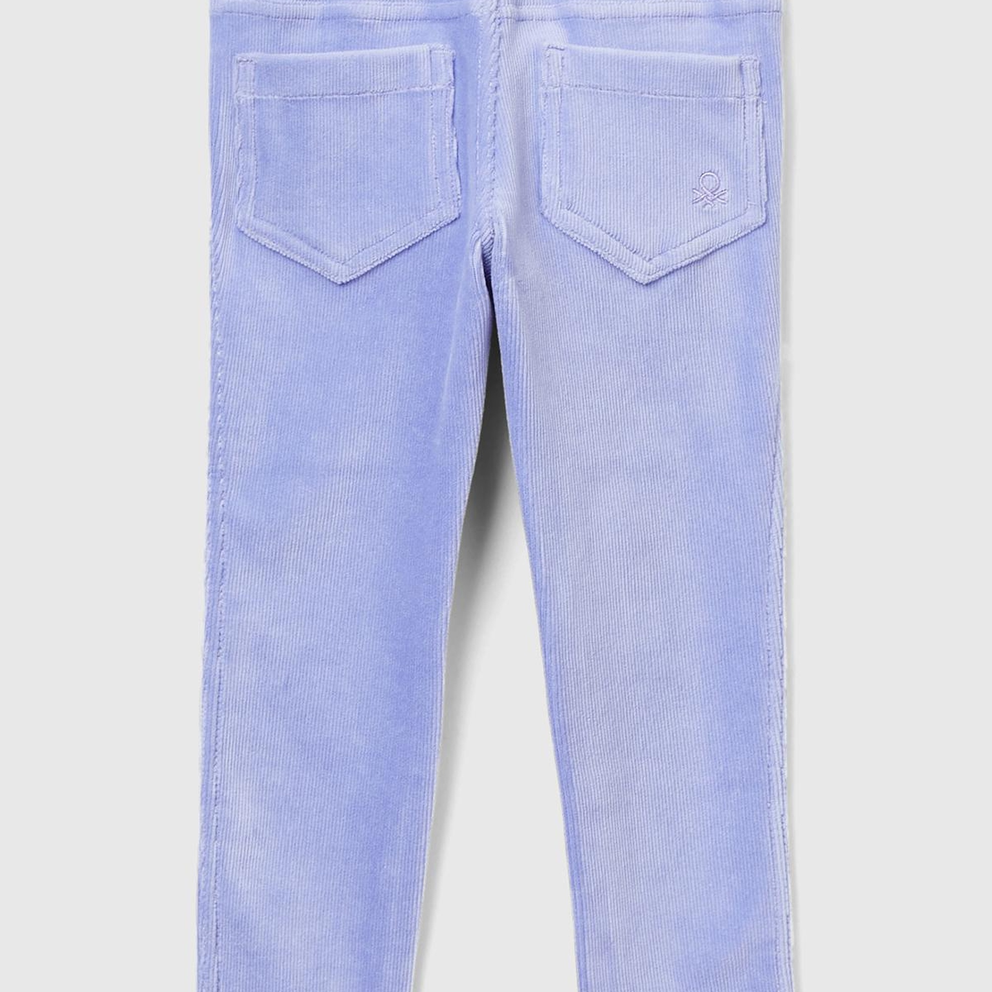 Kız Çocuk Lila Fitilli Kadife Tayt