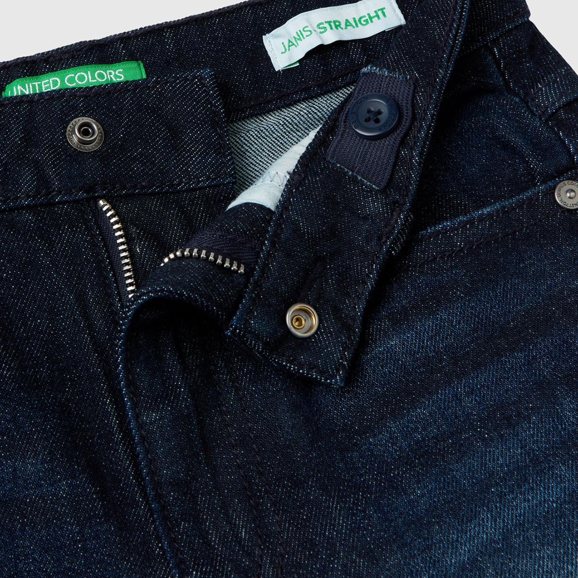 Kız Çocuk Denim Paçası Yırtmaç Detaylı Denim Pantolon