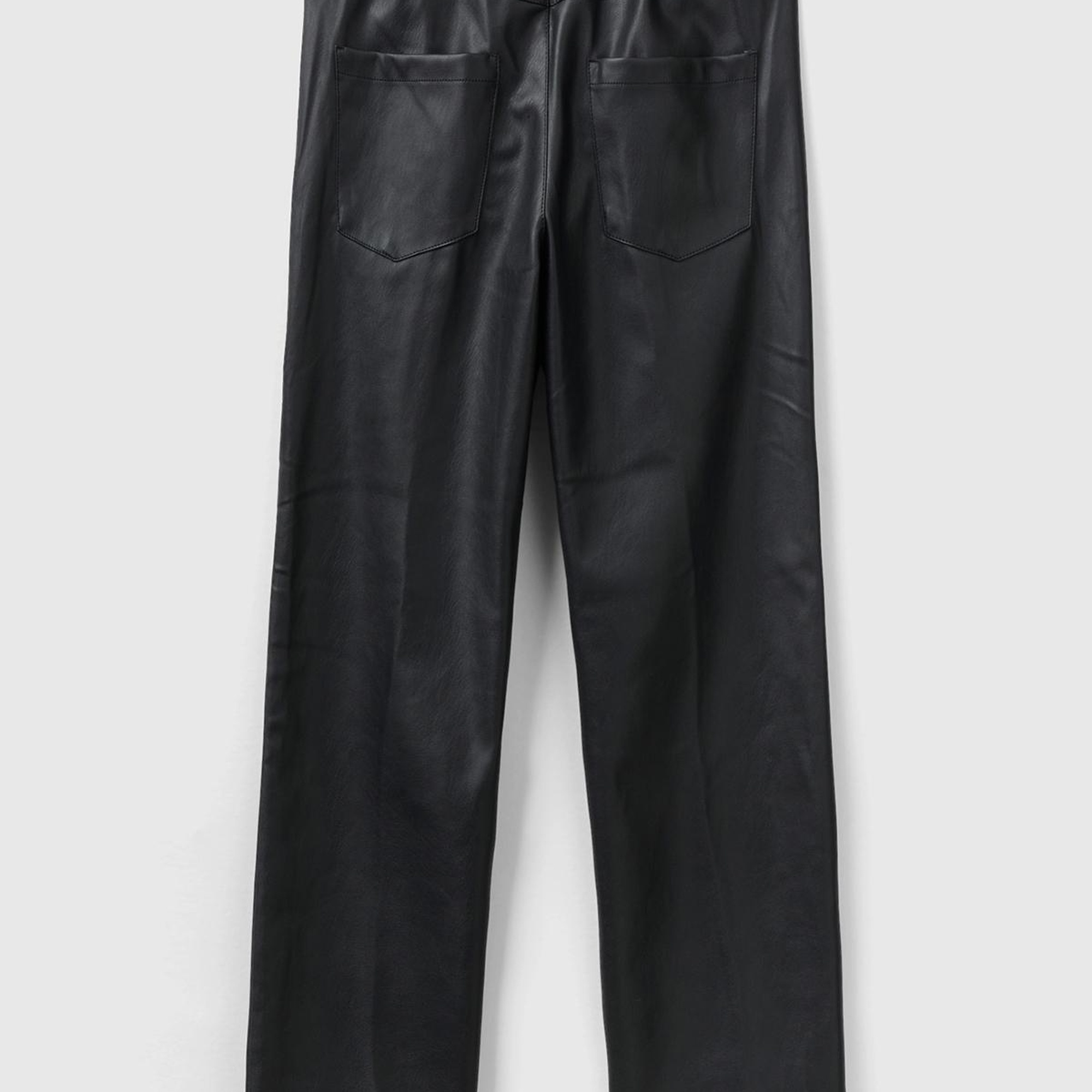 Kız Çocuk Siyah Suni Deri Beli Lastikli Pantolon