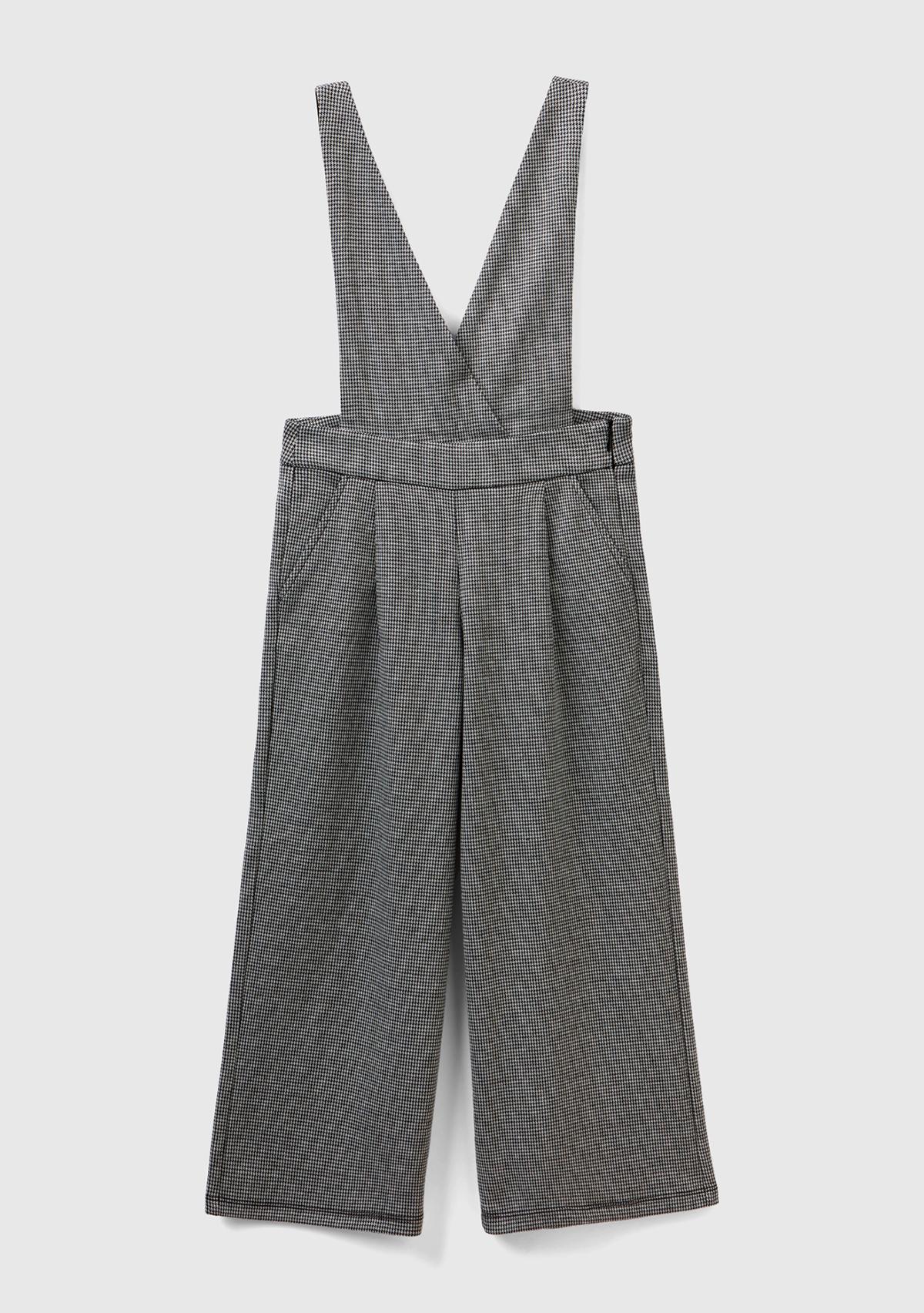  Kız Çocuk Siyah Mix Tamamı Desenli Askılı Tulum