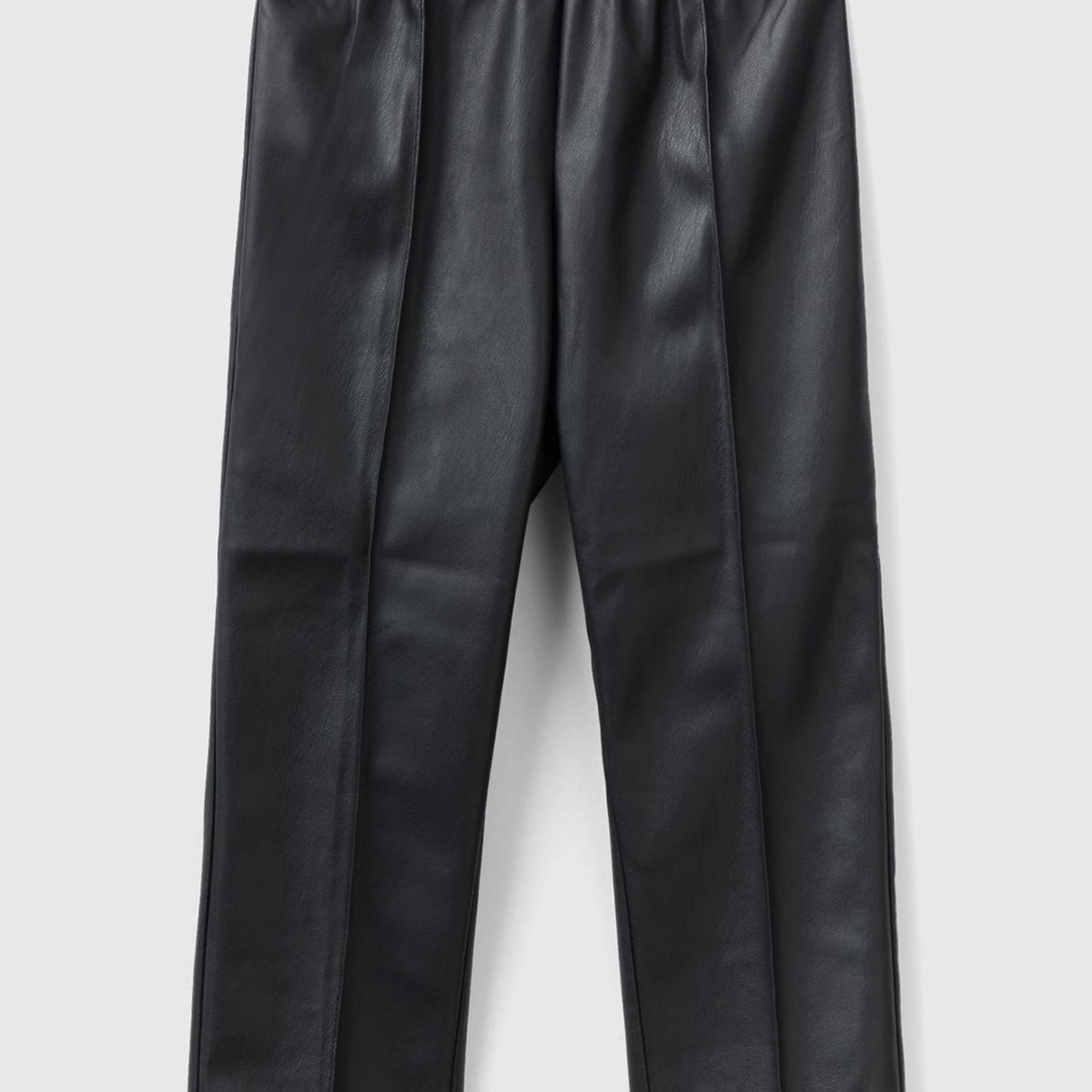 Kız Çocuk Siyah Beli Lastikli Suni Deri Pantolon