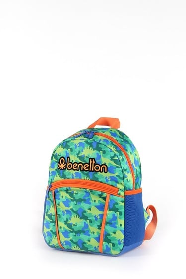  Erkek Çocuk Yeşil Kamuflaj Desenli Anaokul Çantası