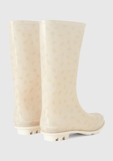  Kız Çocuk Ekru Kesik Logolu Çizme