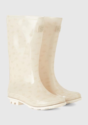  Kız Çocuk Ekru Kesik Logolu Çizme